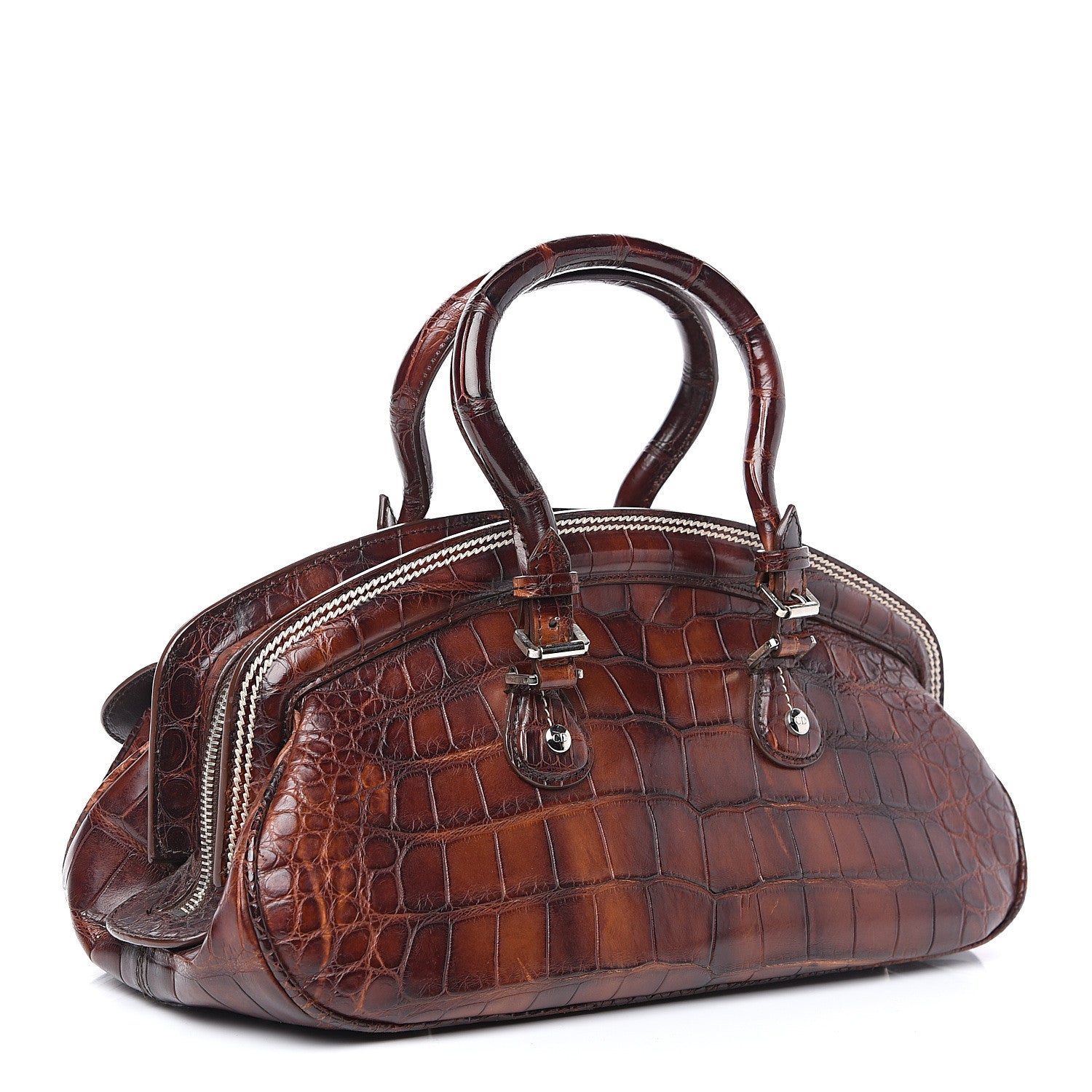 Christian Dior Crocodile My Dior Satchel Brown 2 of 9