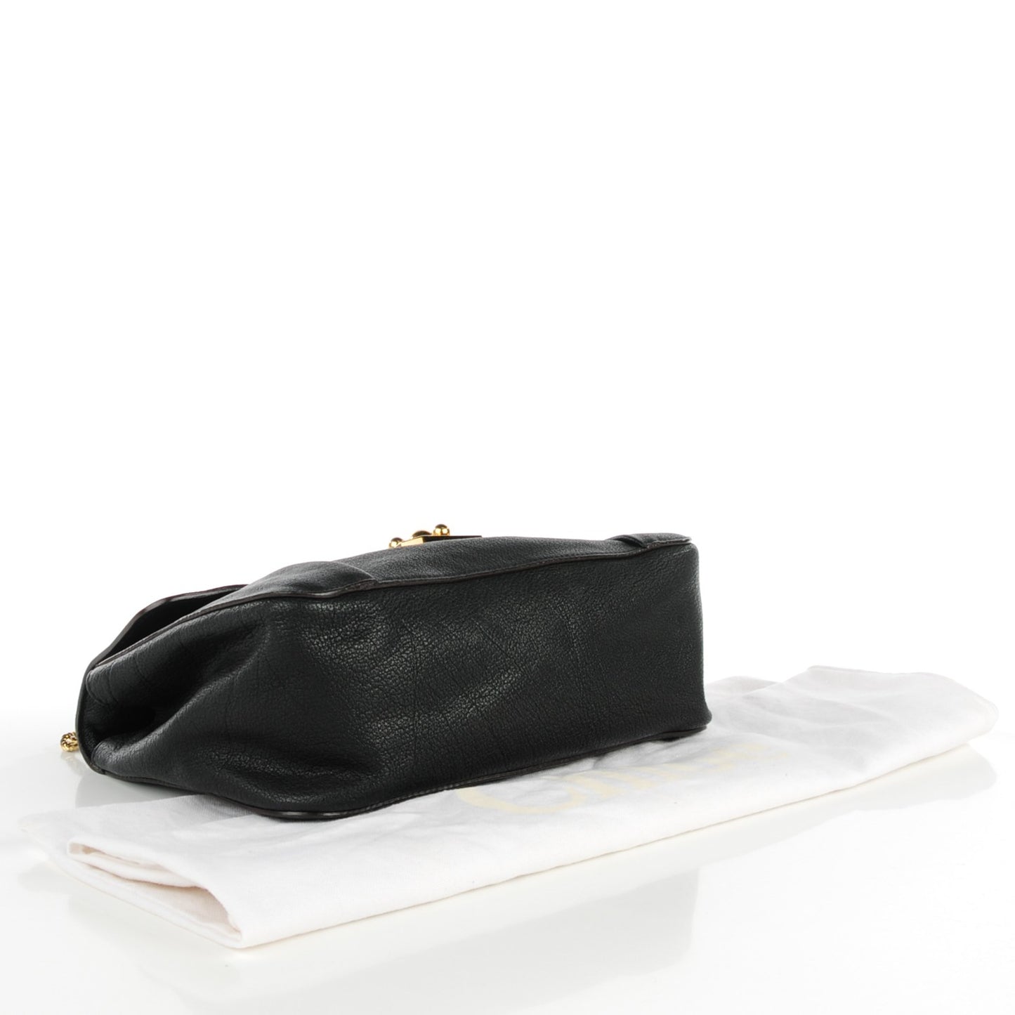 Calfskin Medium Elsie Shoulder Bag Black
