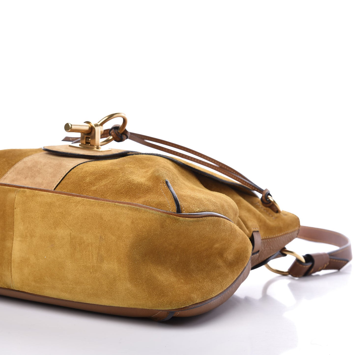 Suede Medium Lexa Shoulder Bag Mustard Brown