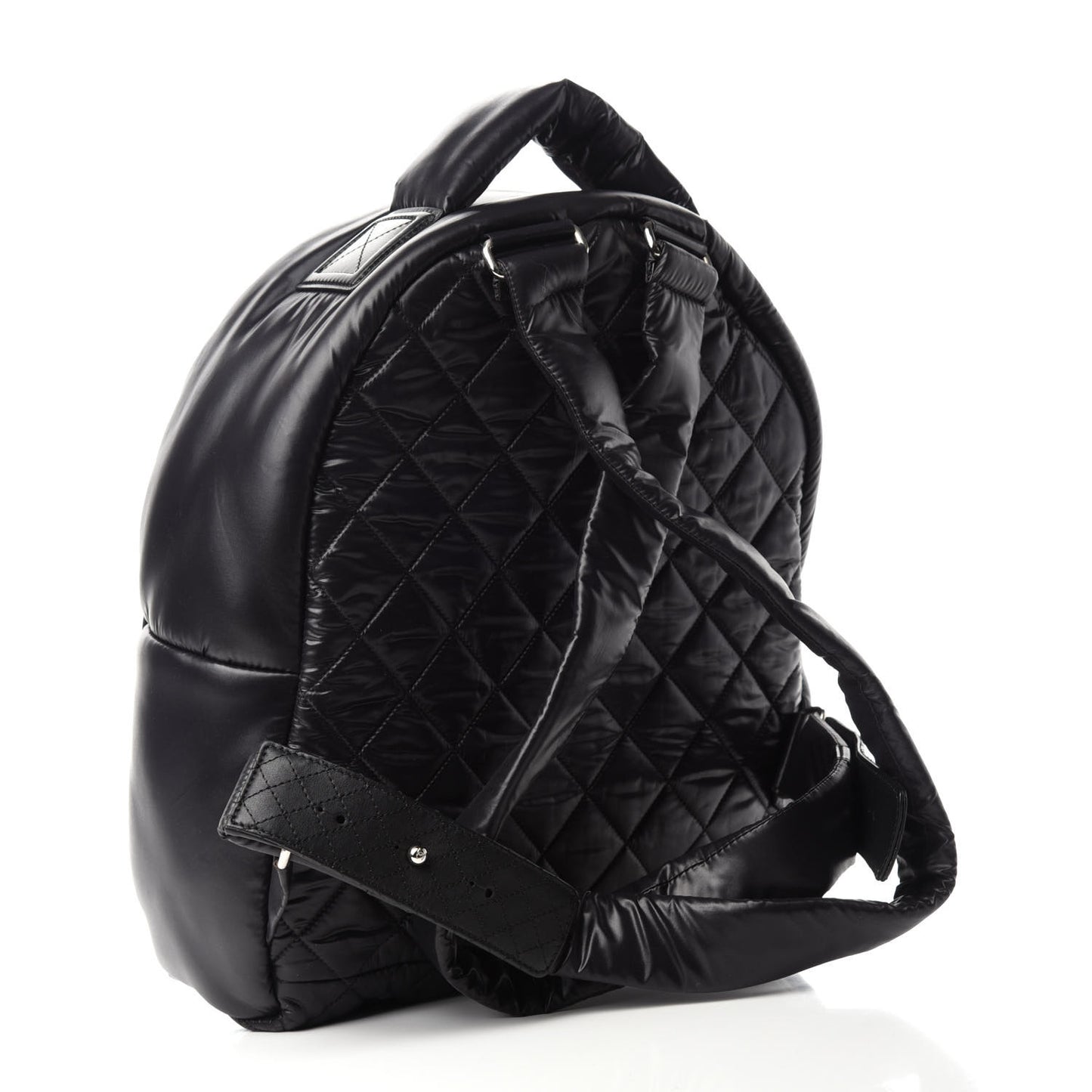 Nylon Quilted Coco Cocoon Backpack Black