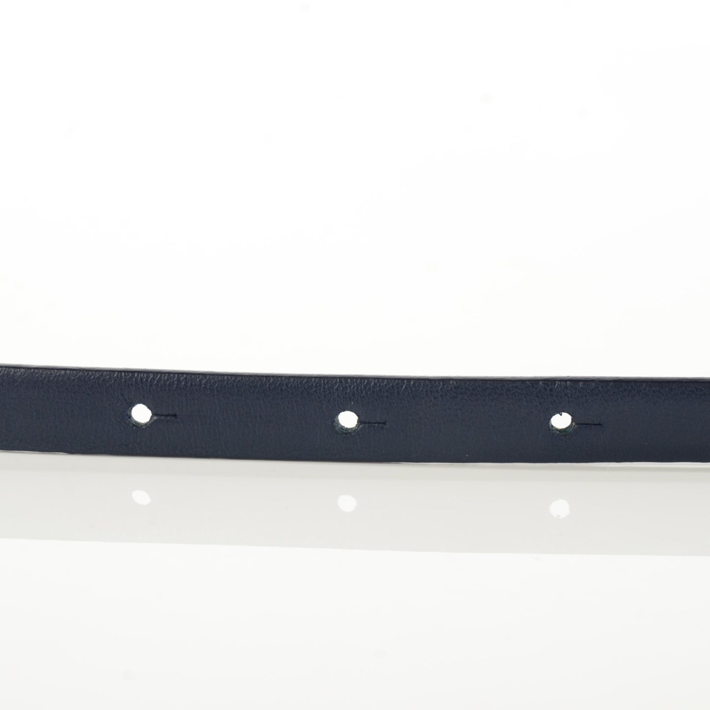 Leather CC Logo Skinny Belt 80 32 Navy Blue