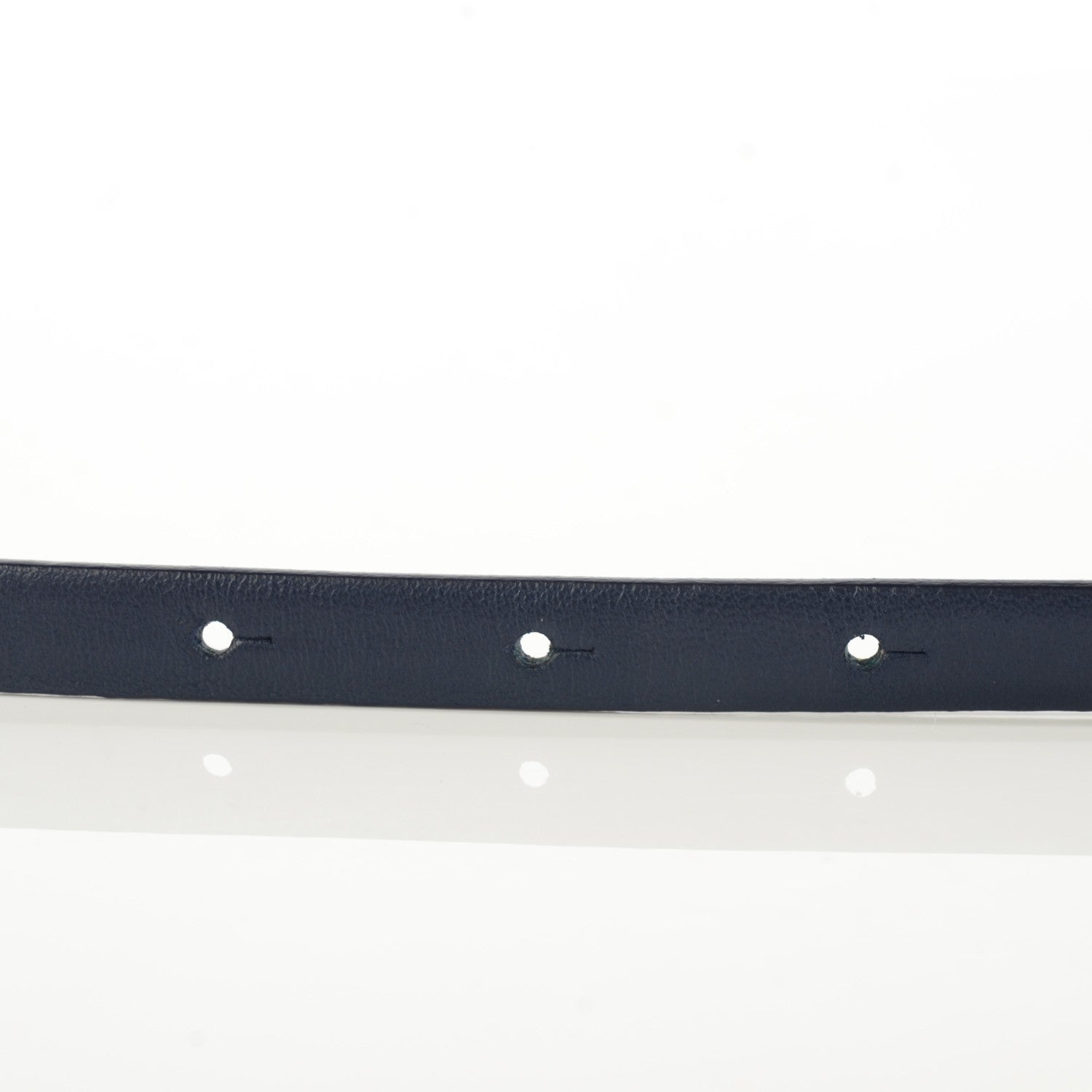 Chanel Leather CC Logo Skinny Belt 80 32 Navy Blue 10 of 12