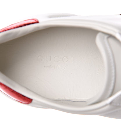 Gucci Calfskin Ayers Blind For Love Embroidered Womens Ace Sneakers 38 White 7 of 10
