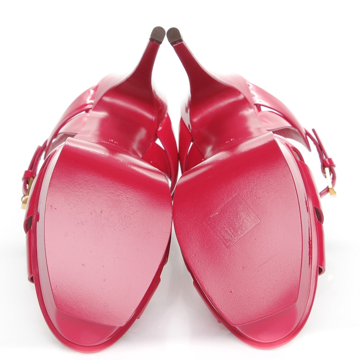 Saint Laurent Patent Tribute 105 Platform Sandals 39 Fuchsia 5 of 9