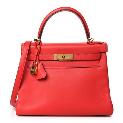 Hermes Evercolor Kelly Retourne 28 Rouge Tomate 1 of 10