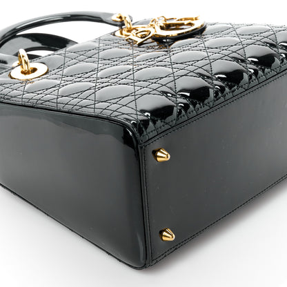 Christian Dior Patent Cannage Medium Lady Dior Black 9 of 10