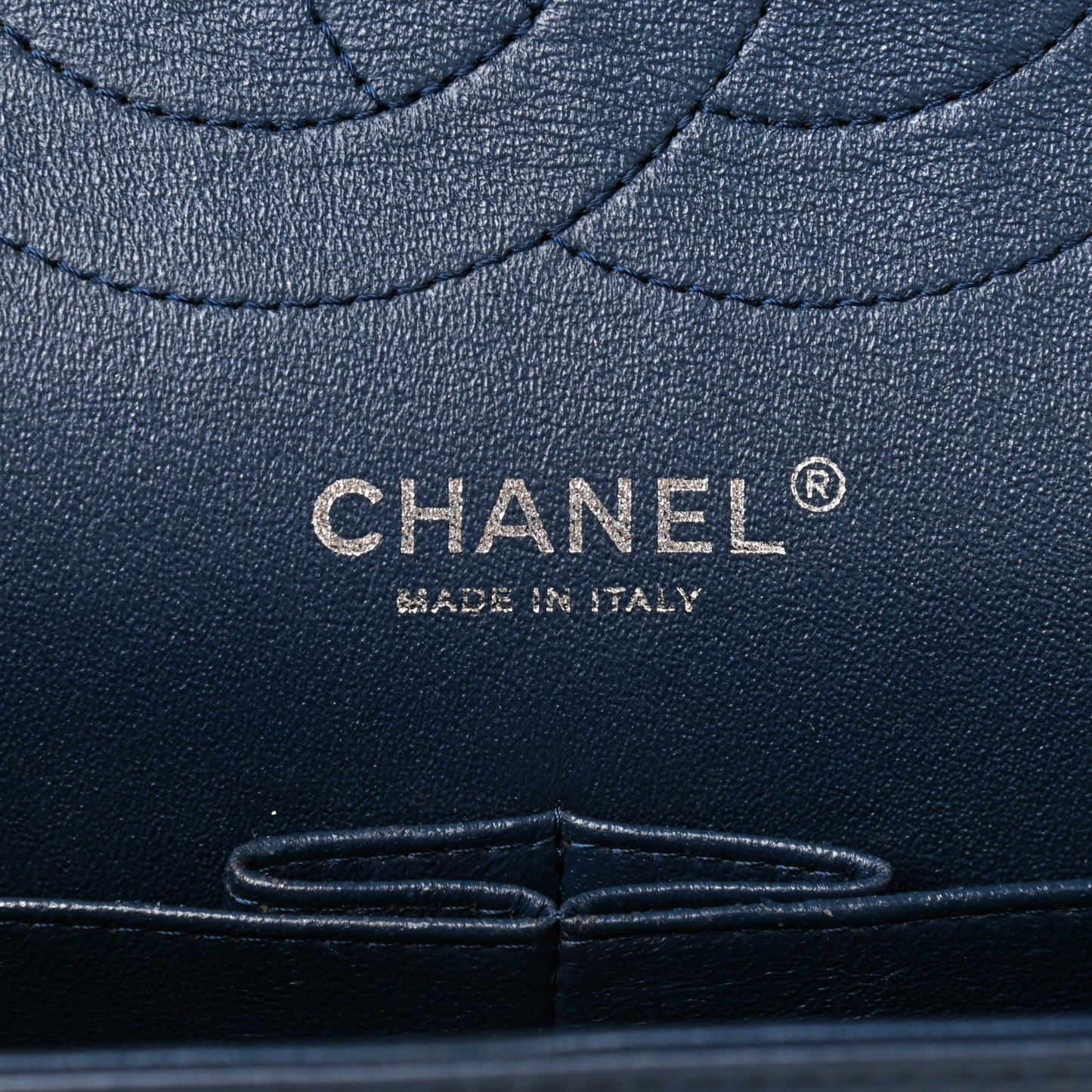 Patent Quilted Jumbo Double Flap Blue
