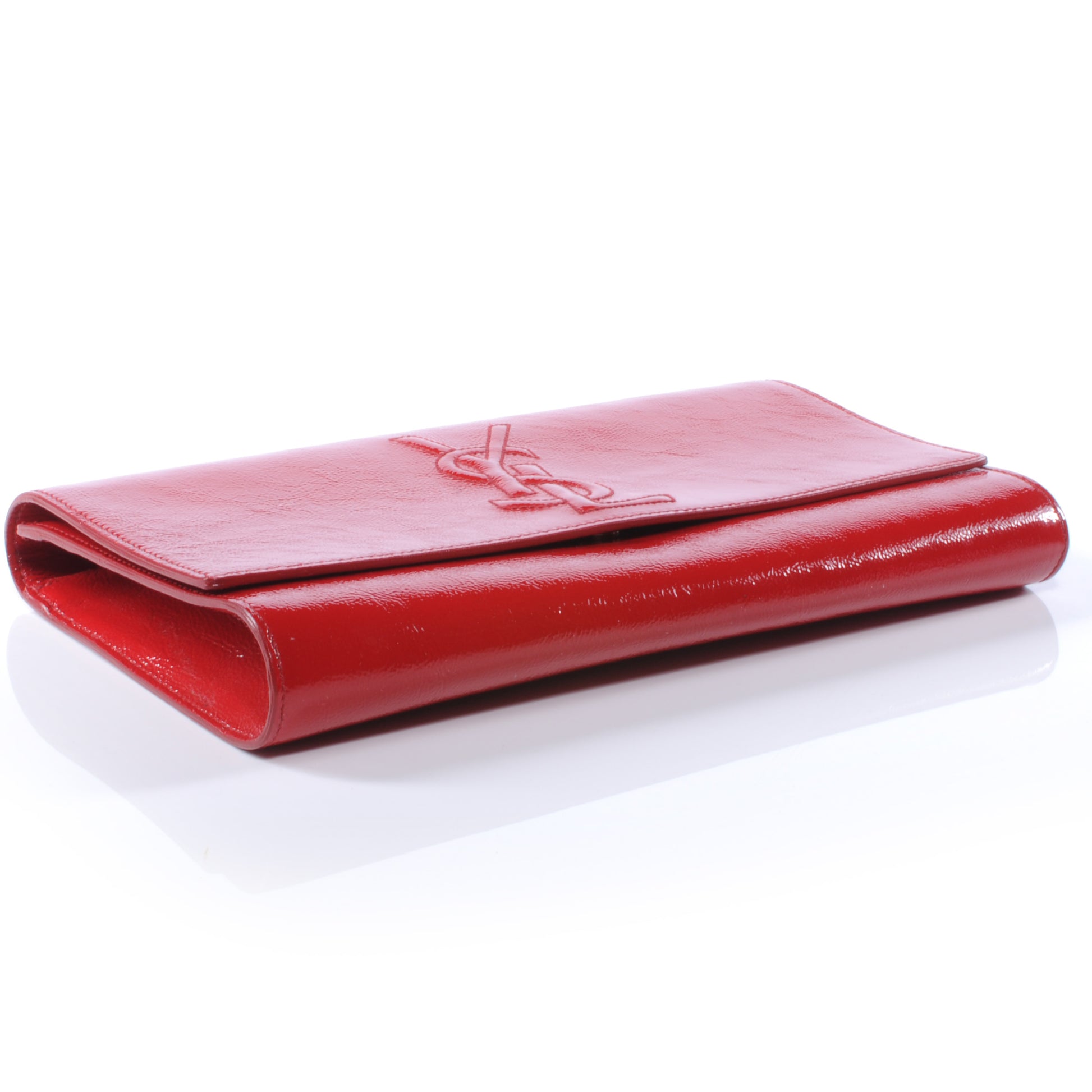 Saint Laurent Patent Belle de Jour Clutch Red 3 of 7