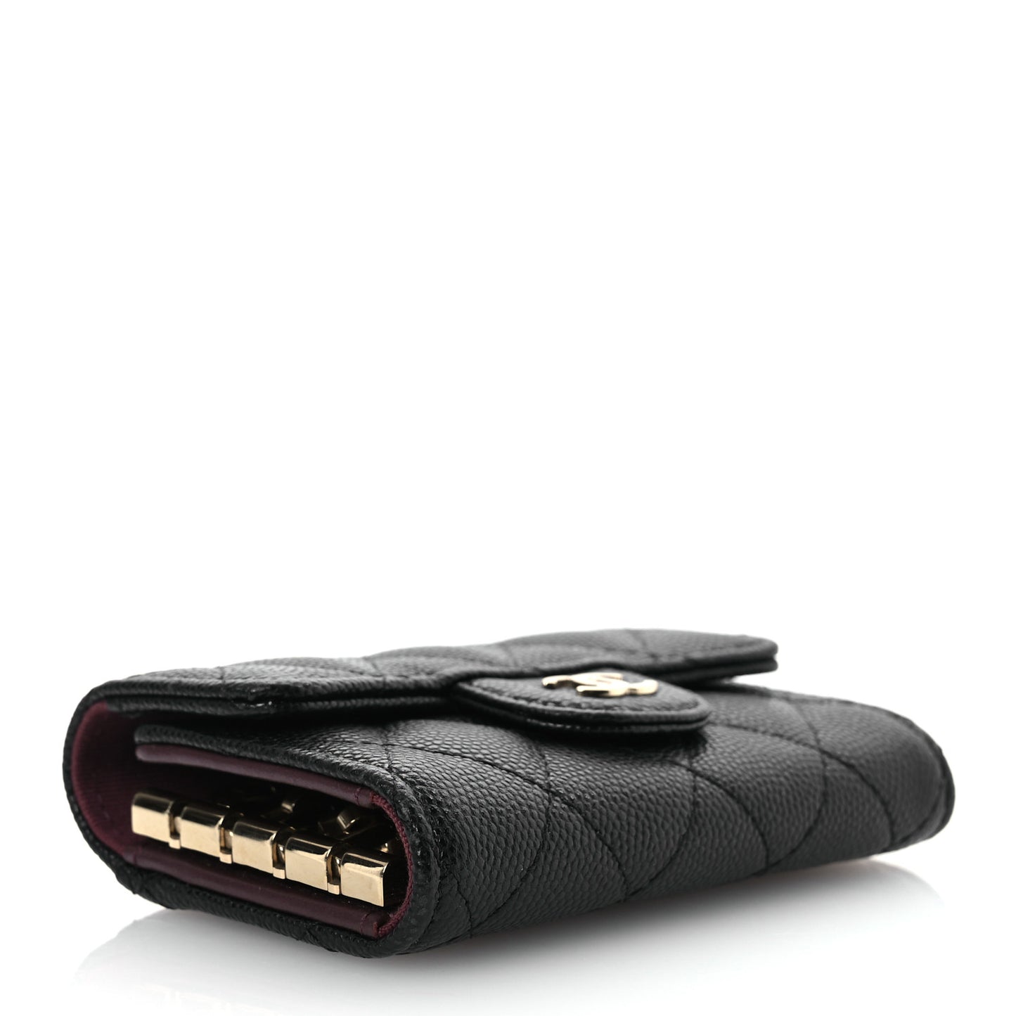 Caviar Quilted Classic 4 Key Holder Wallet Black