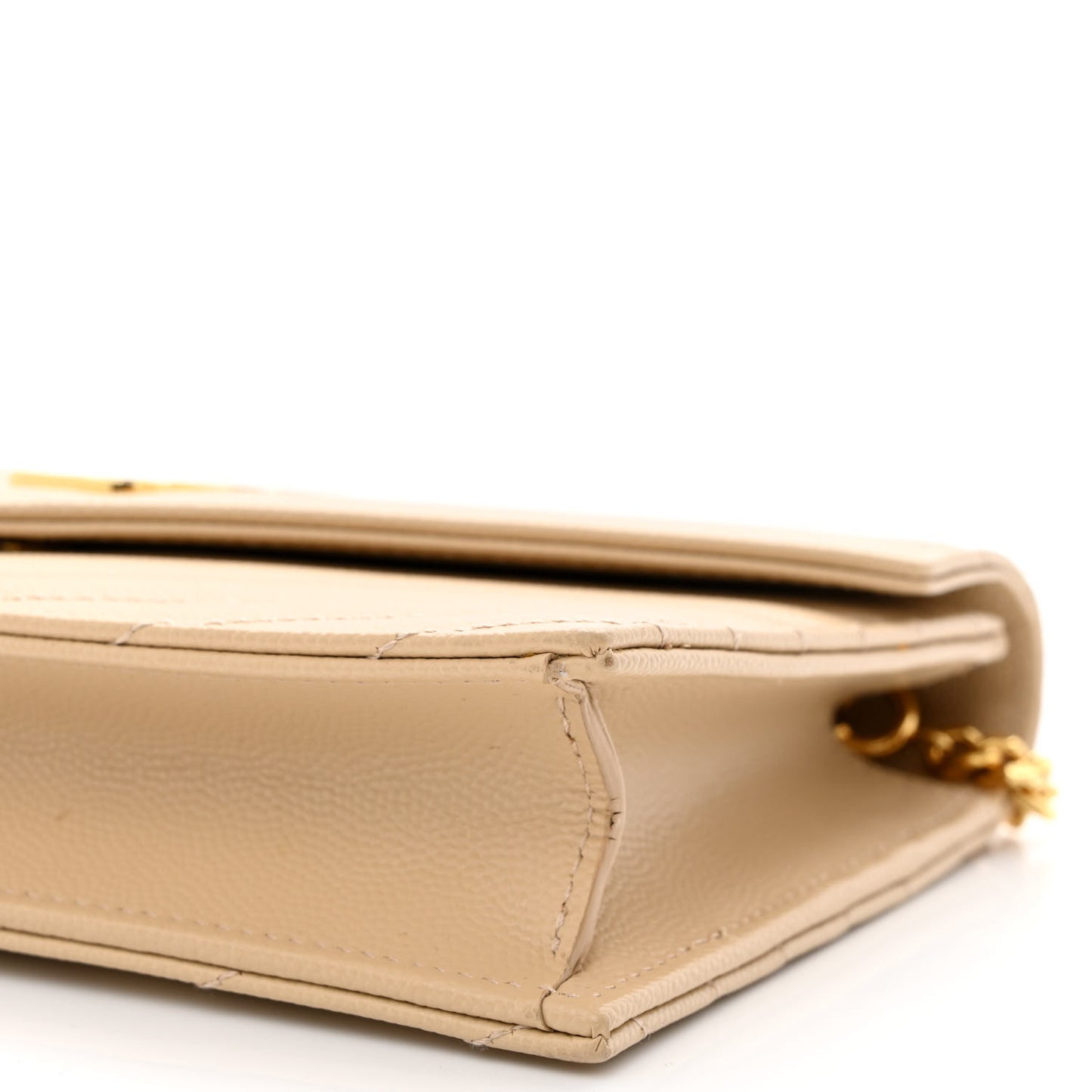 Grain De Poudre Matelasse Chevron Monogram Envelope Chain Wallet Nude Powder