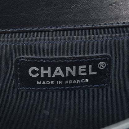 Chanel Calfskin Quilted Medium Boy Top Handle Flap Blue 6 of 7