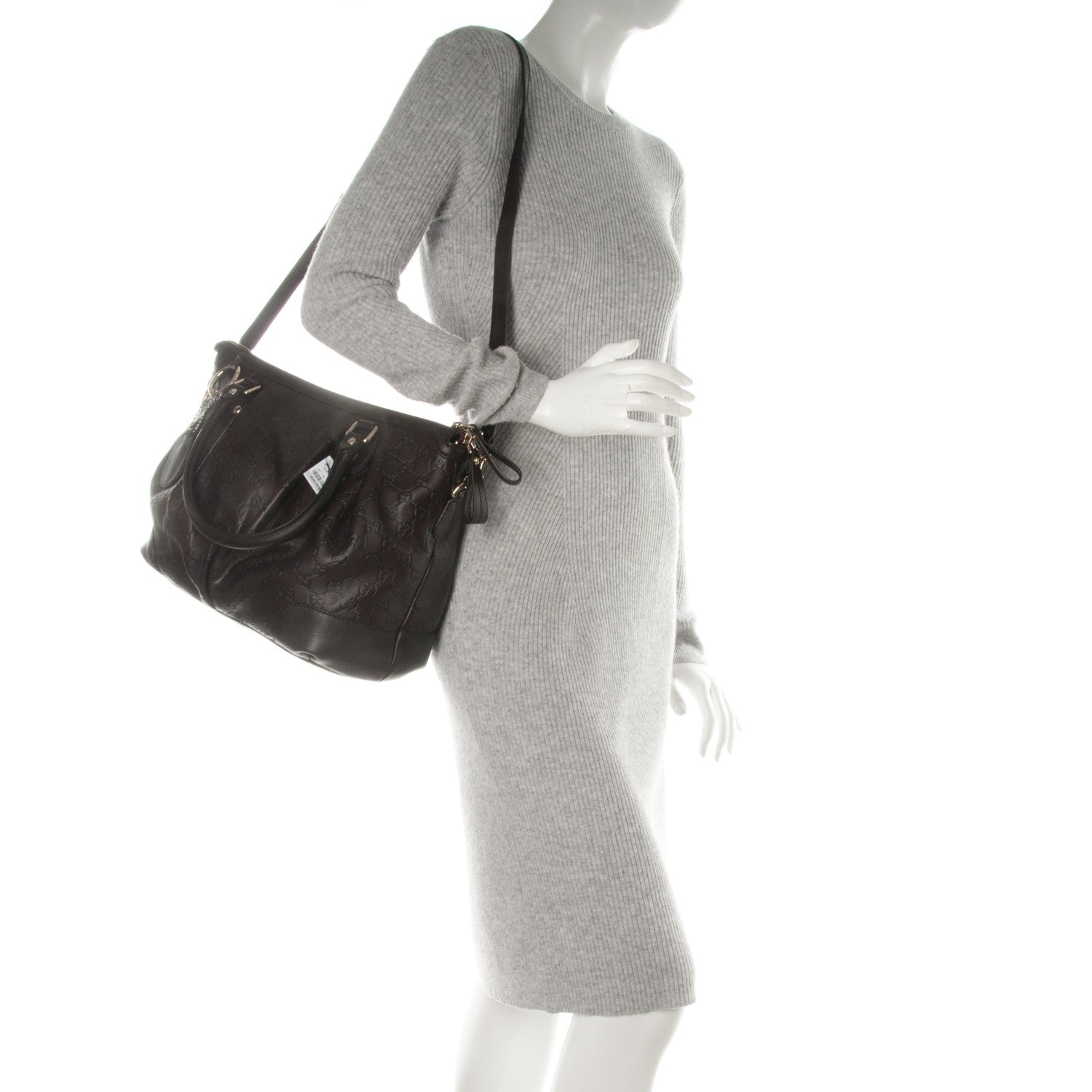 Gucci Guccissima Large Sukey Top Handle Bag Chocolate 2 of 7