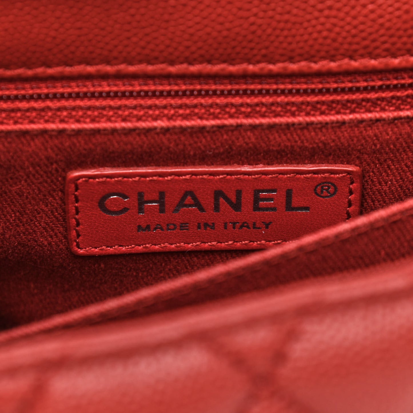 Caviar Quilted Mini Coco Handle Flap Dark Red