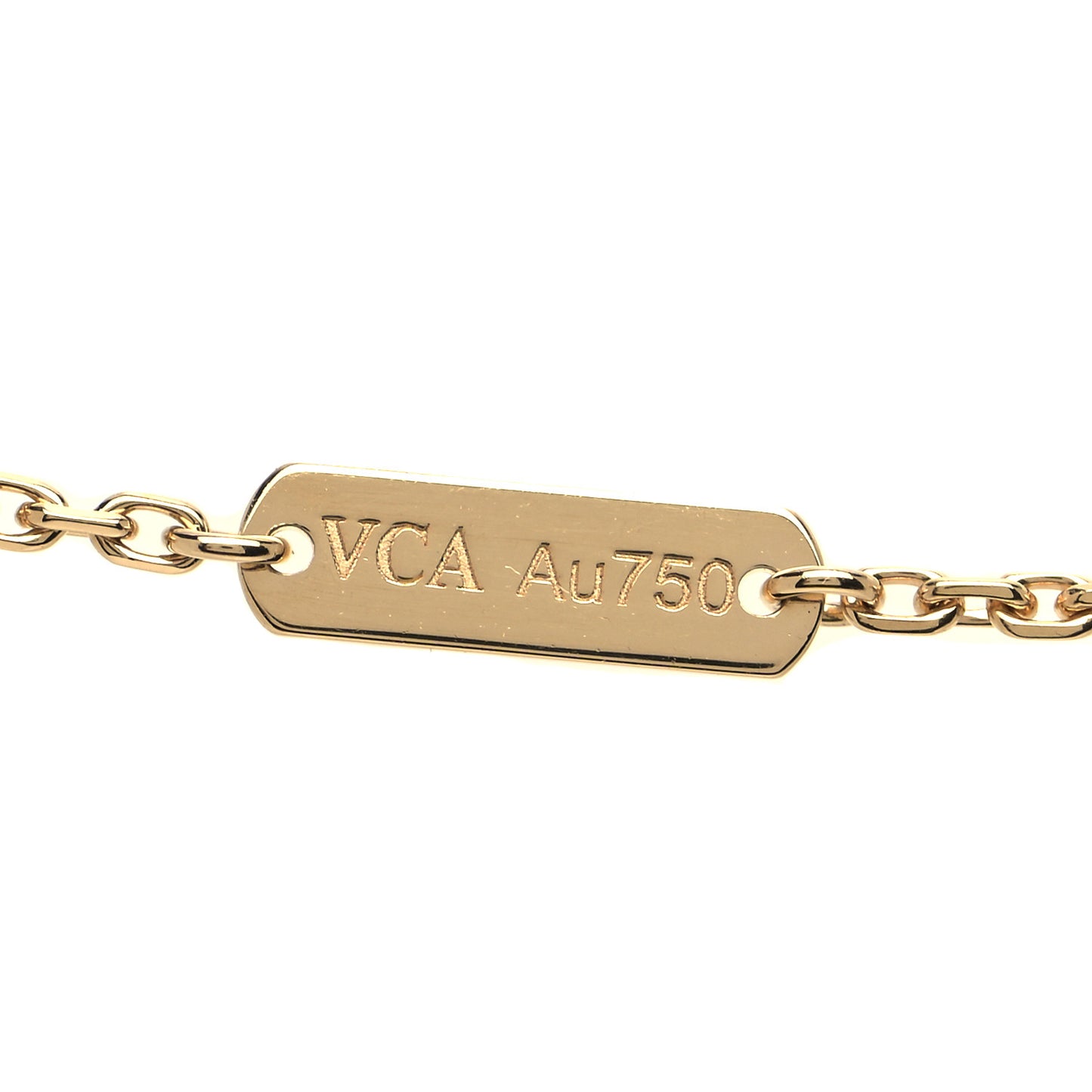 18K Yellow Gold Guilloche Vintage Alhambra Pendant Necklace