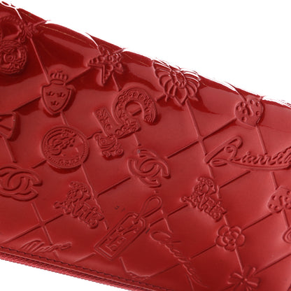 Chanel Patent Calfskin Lucky Symbols Zip Around Wallet Red 15 of 15