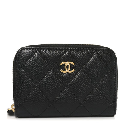 Chanel Caviar Quilted Zip Coin Purse Black 1 of 8