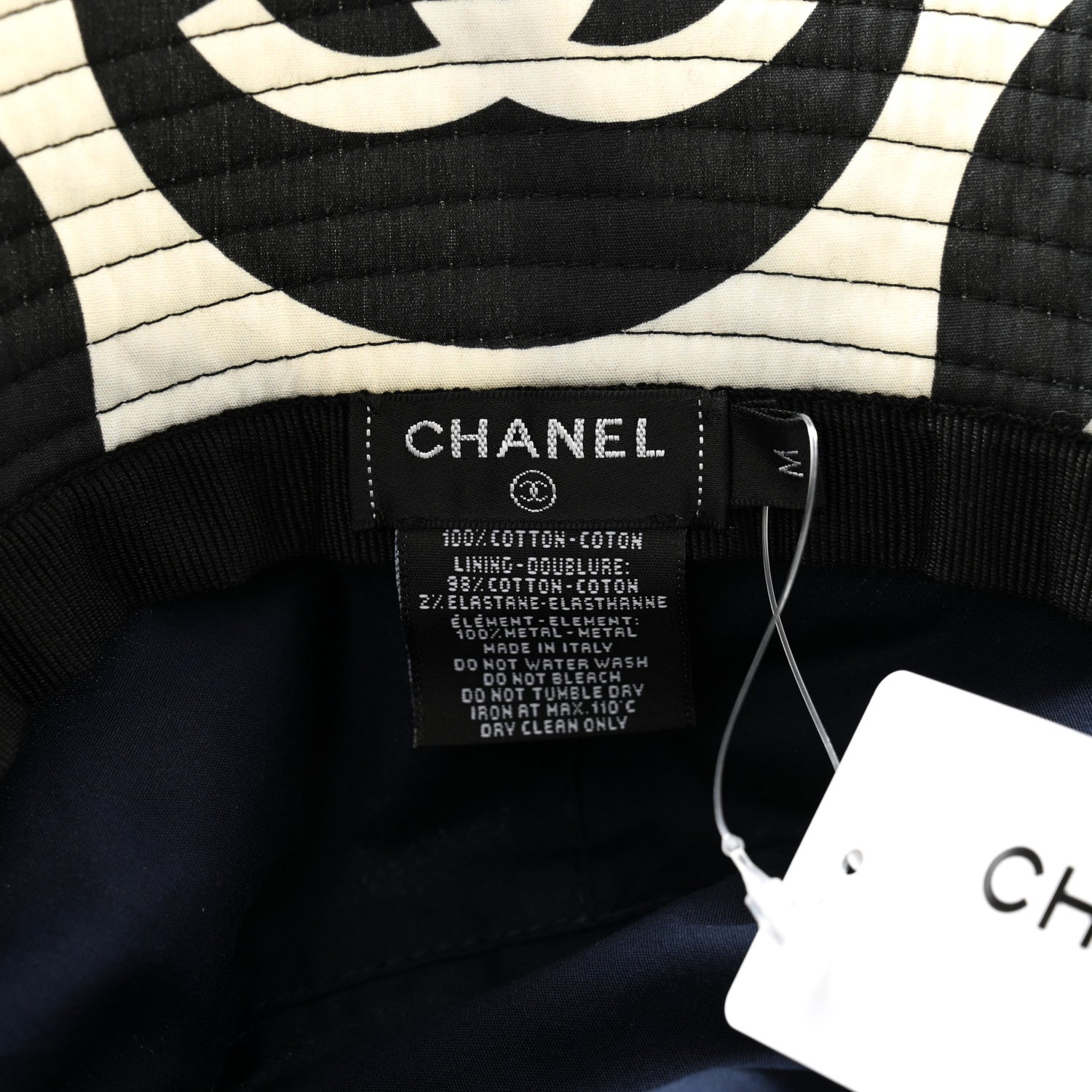 Chanel Canvas Bucket Hat M Black White 8 of 8