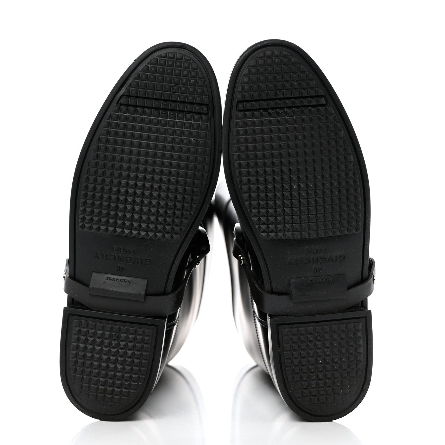 PVC Chain Strap Rain Boots 40 Black