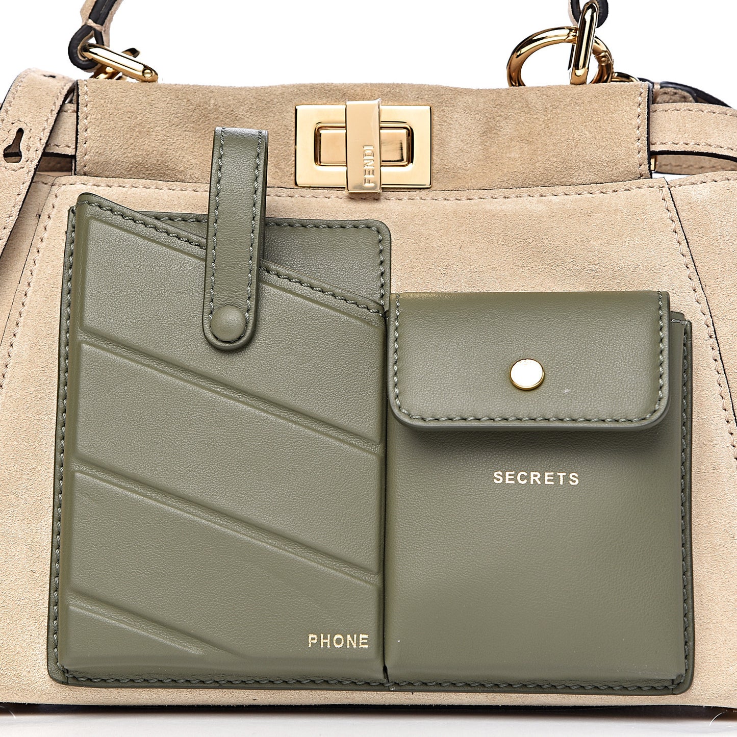 Suede Shiny Nappa Mini Pocket Peekaboo Iconic Satchel Nude Equatore