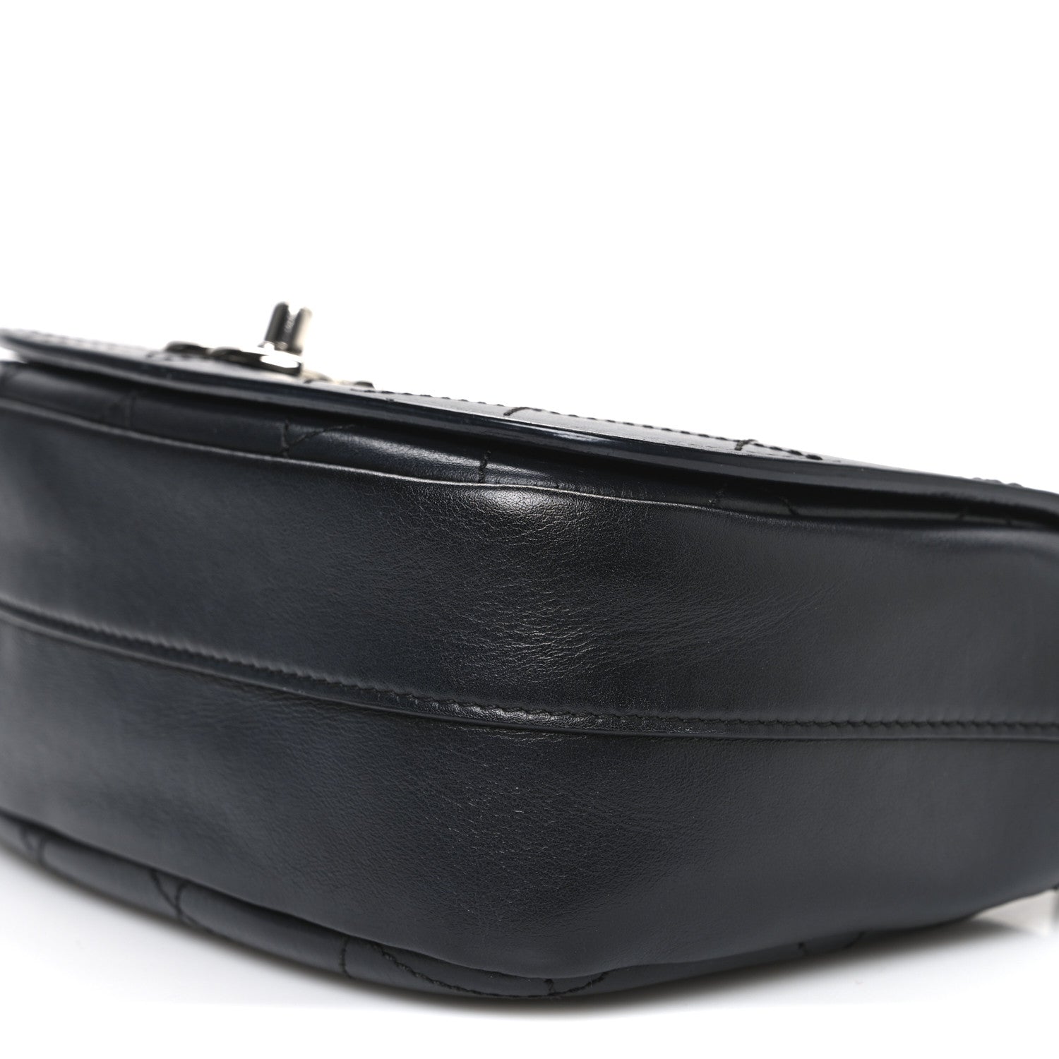 Chanel Calfskin Stitched Small Ring My Bag Flap Crossbody Bag Black 10 of 10