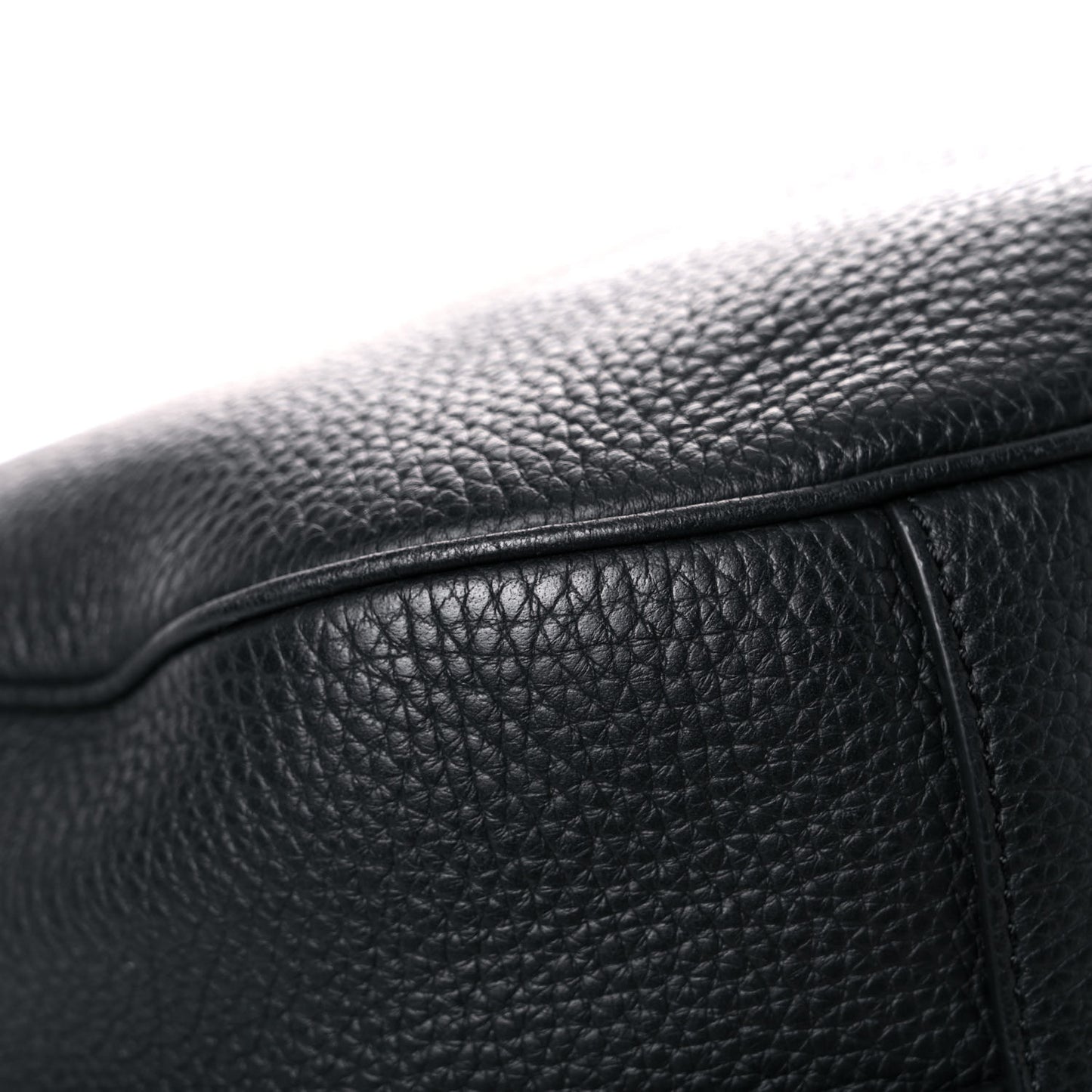 Grained Calfskin Saddle Soft Bag Black
