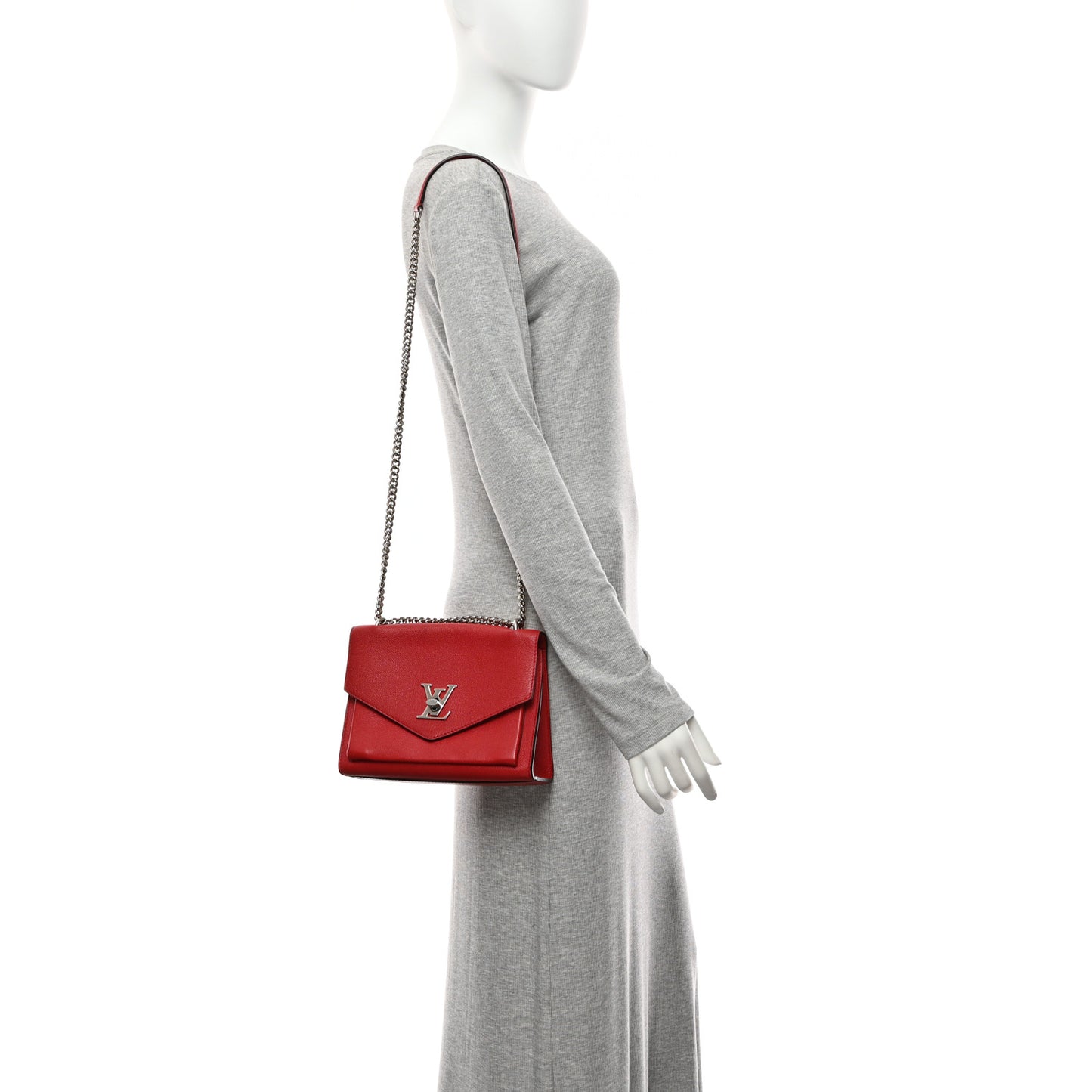 Soft Calfskin My Lockme Chain Bag BB Poppy