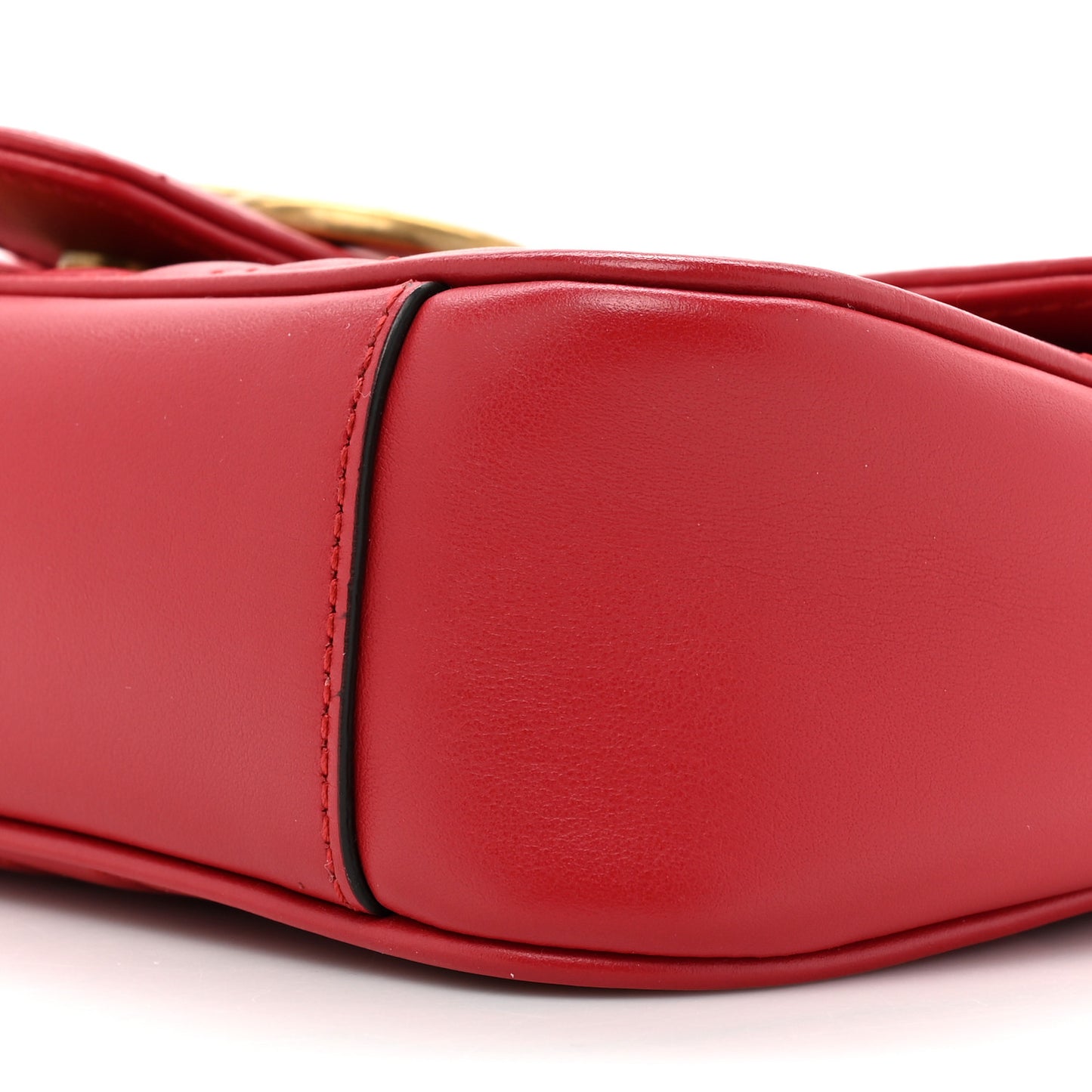 Calfskin Matelasse Mini GG Marmont Shoulder Bag Hibiscus Red