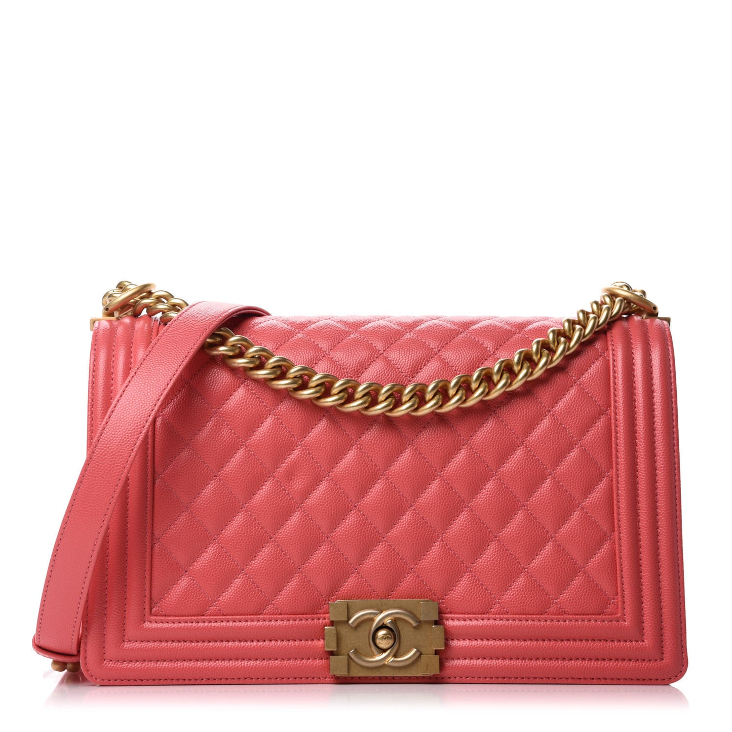 Caviar Quilted New Medium Boy Flap Pink