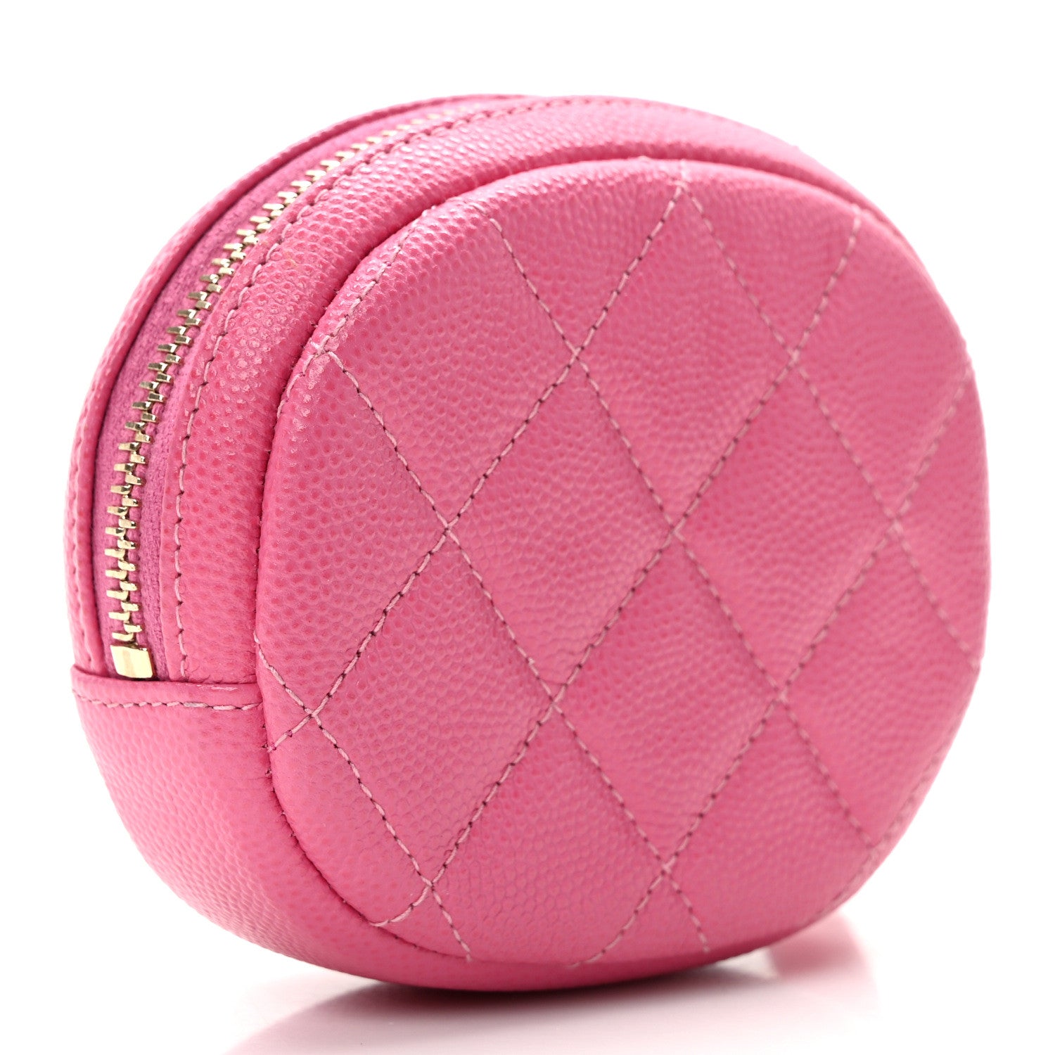 Chanel Caviar Quilted Zip Around Classic Coin Purse Pink 3 of 9