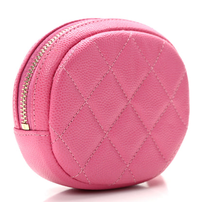 Chanel Caviar Quilted Zip Around Classic Coin Purse Pink 3 of 9