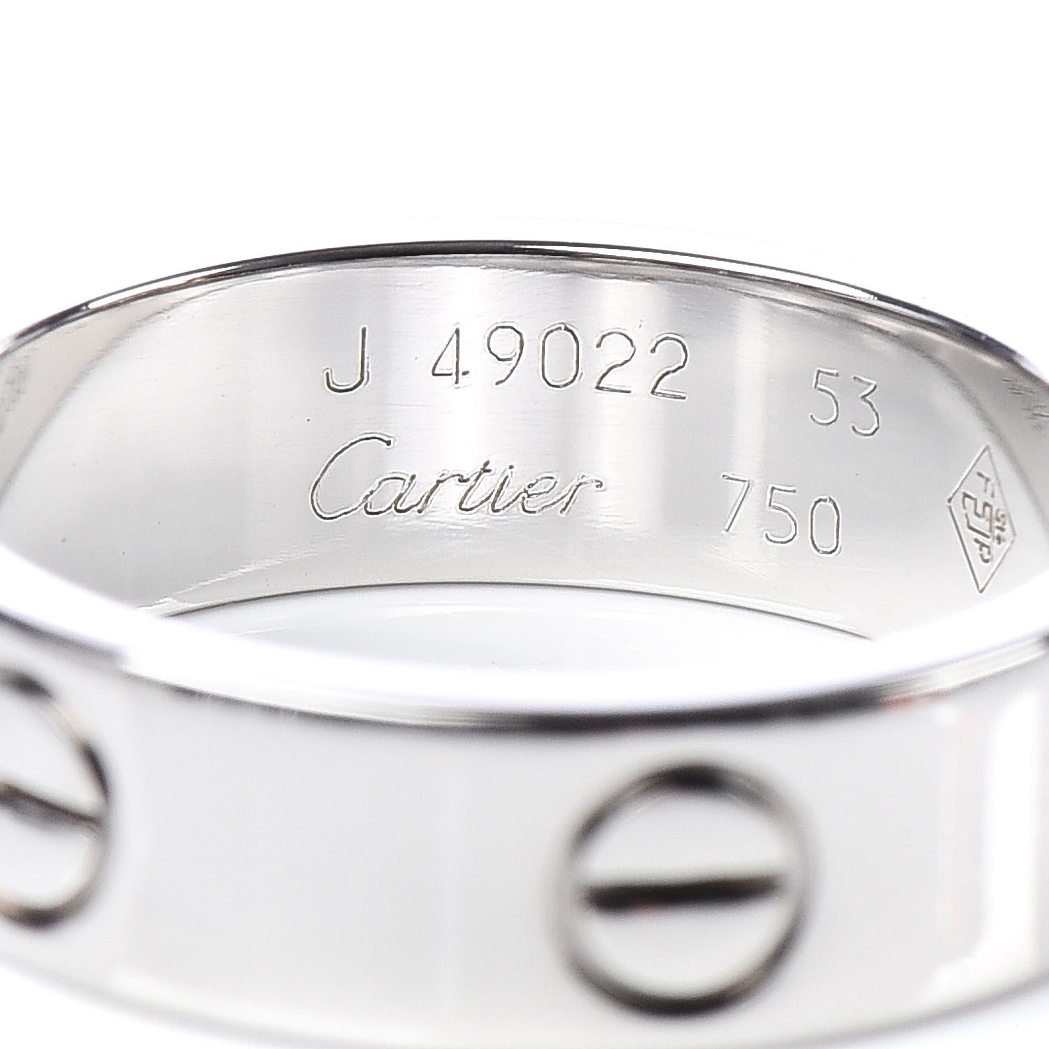 Cartier 18K White Gold 5.5mm LOVE Ring 53 6.25 4 of 4