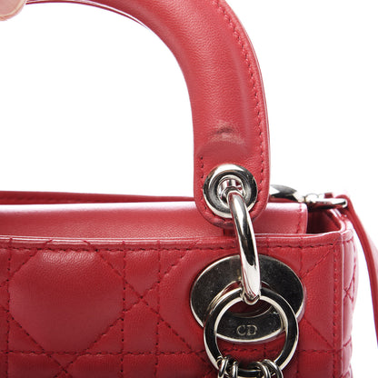 Christian Dior Lambskin Cannage Mini Lady Dior Red 11 of 11