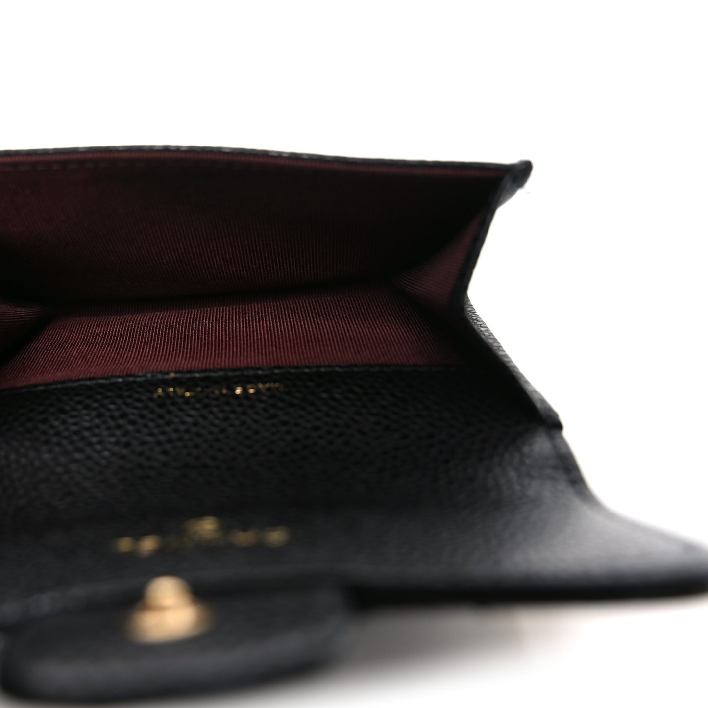 Caviar Quilted Flap Card Holder Black
