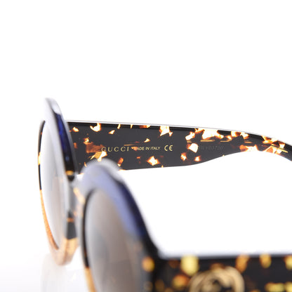 Gucci Acetate Round GG0084S Sunglasses Glitter Blue Multi 6 of 7