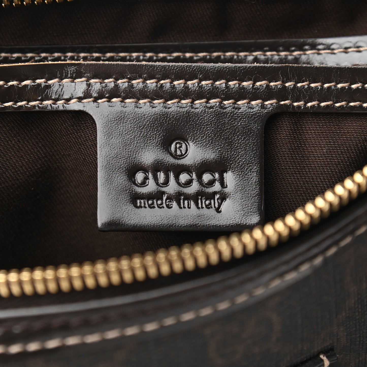 GG Supreme Monogram Medium Boston Dark Brown