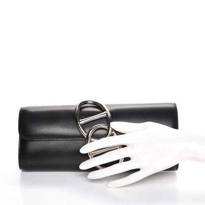 Hermes Tadelakt Egee Clutch Black 2 of 7