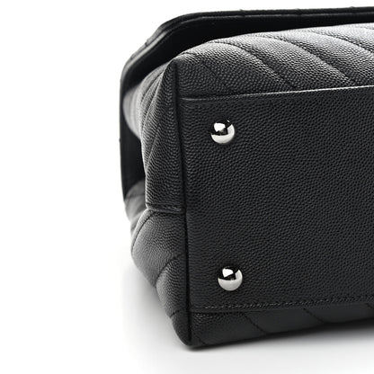 Chanel Caviar Chevron Quilted Small Coco Handle Flap Black 8 of 9
