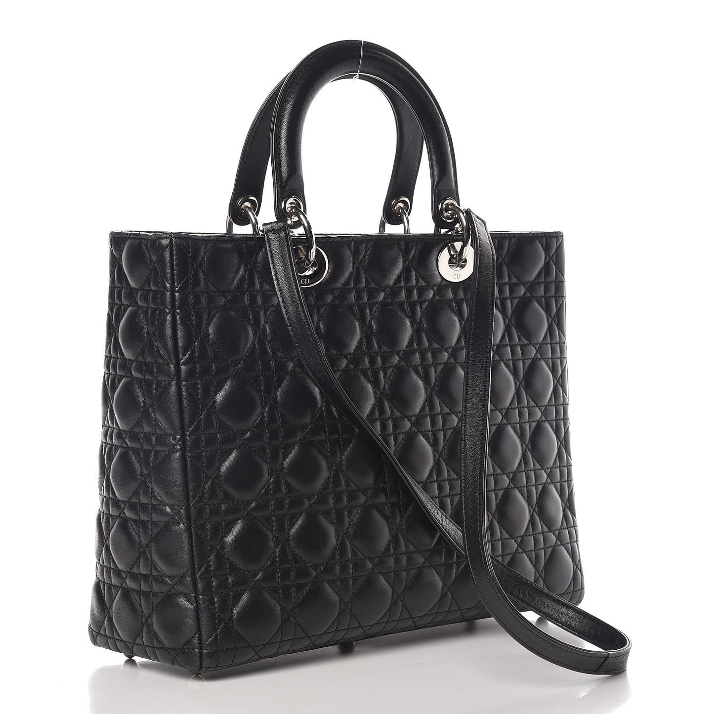 Lambskin Cannage Large Lady Dior Black