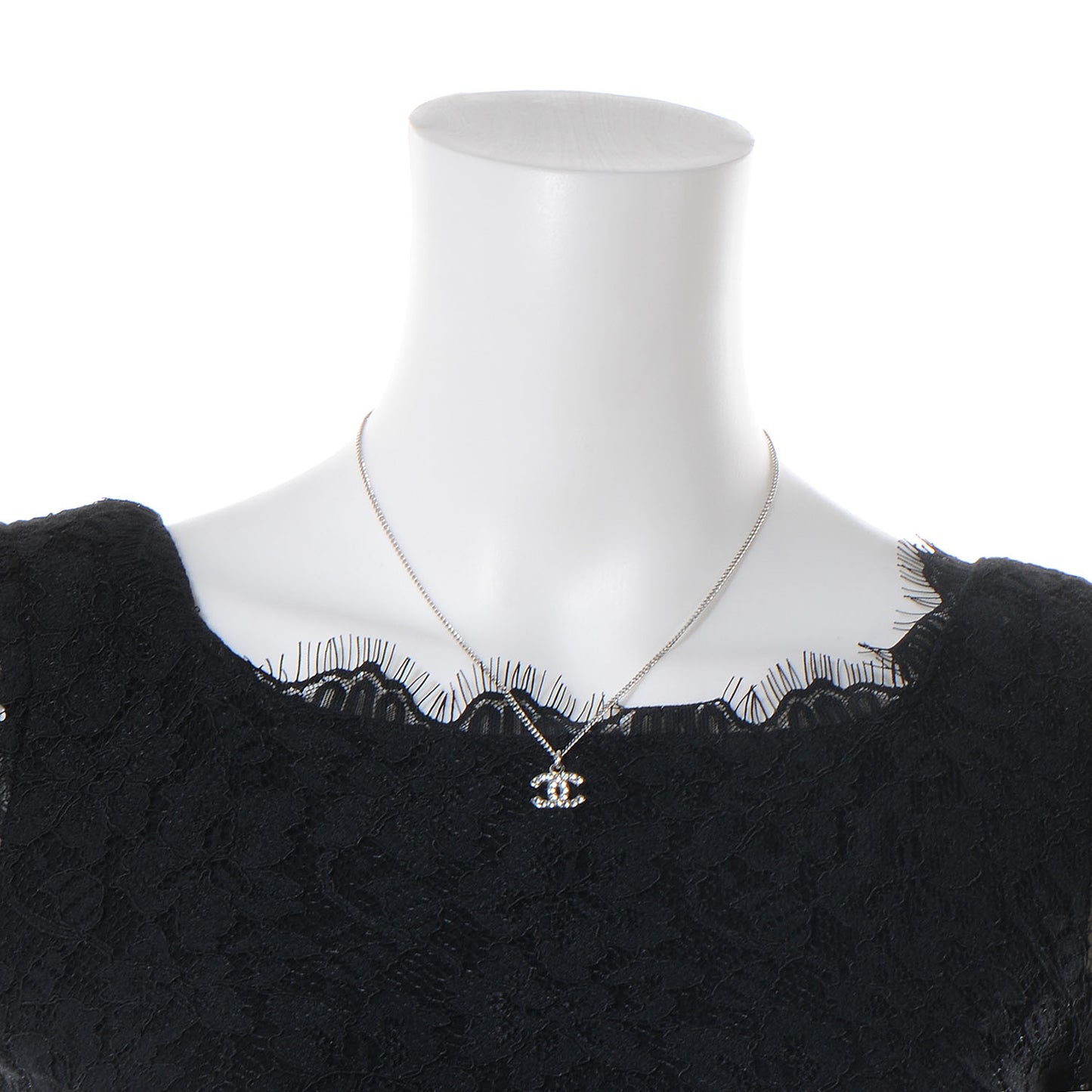 Swarovski Crystal CC Necklace Silver