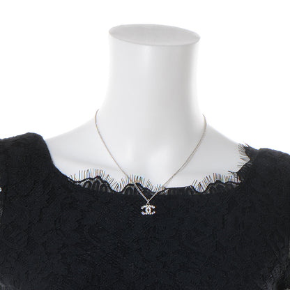 Chanel Swarovski Crystal CC Necklace Silver 2 of 5