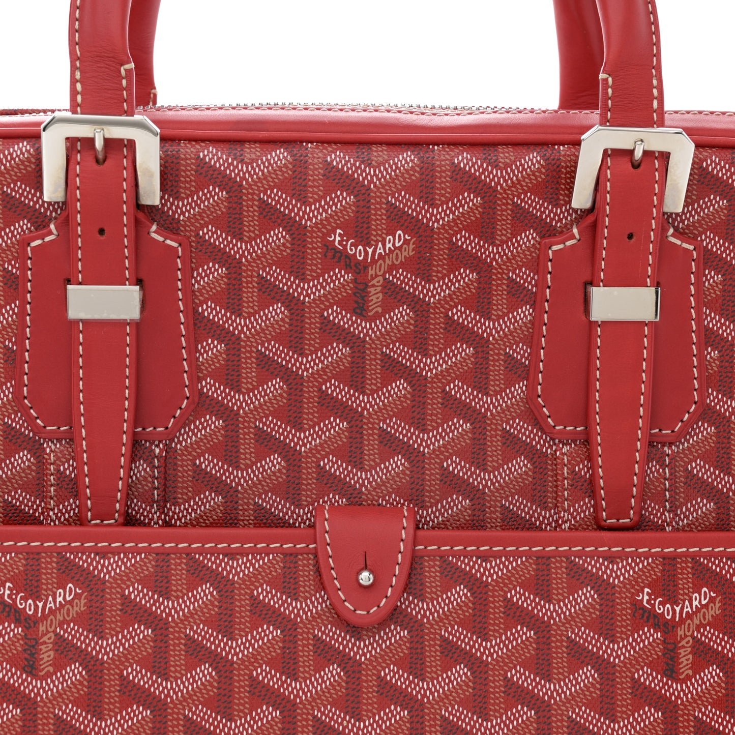 Goyardine Ambassade PM Briefcase Red