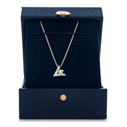 Louis Vuitton 18K White Gold Diamond Large LV Volt One Pendant Necklace 6 of 6