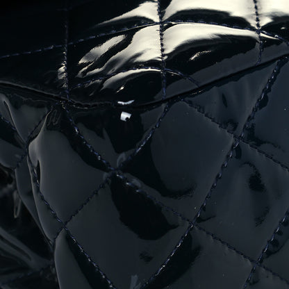 Chanel Patent Quilted Medium Double Flap Navy 9 of 10