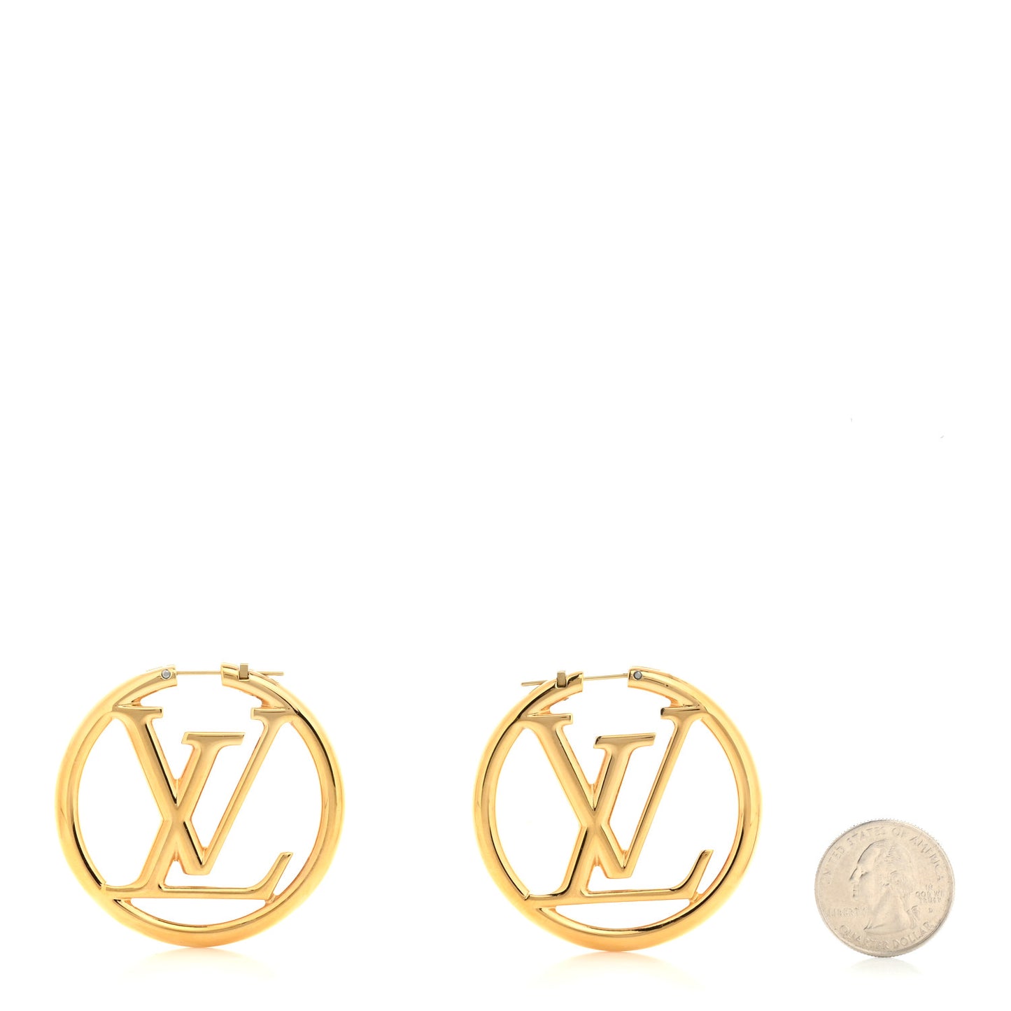Metal Louise Hoop Earrings Gold