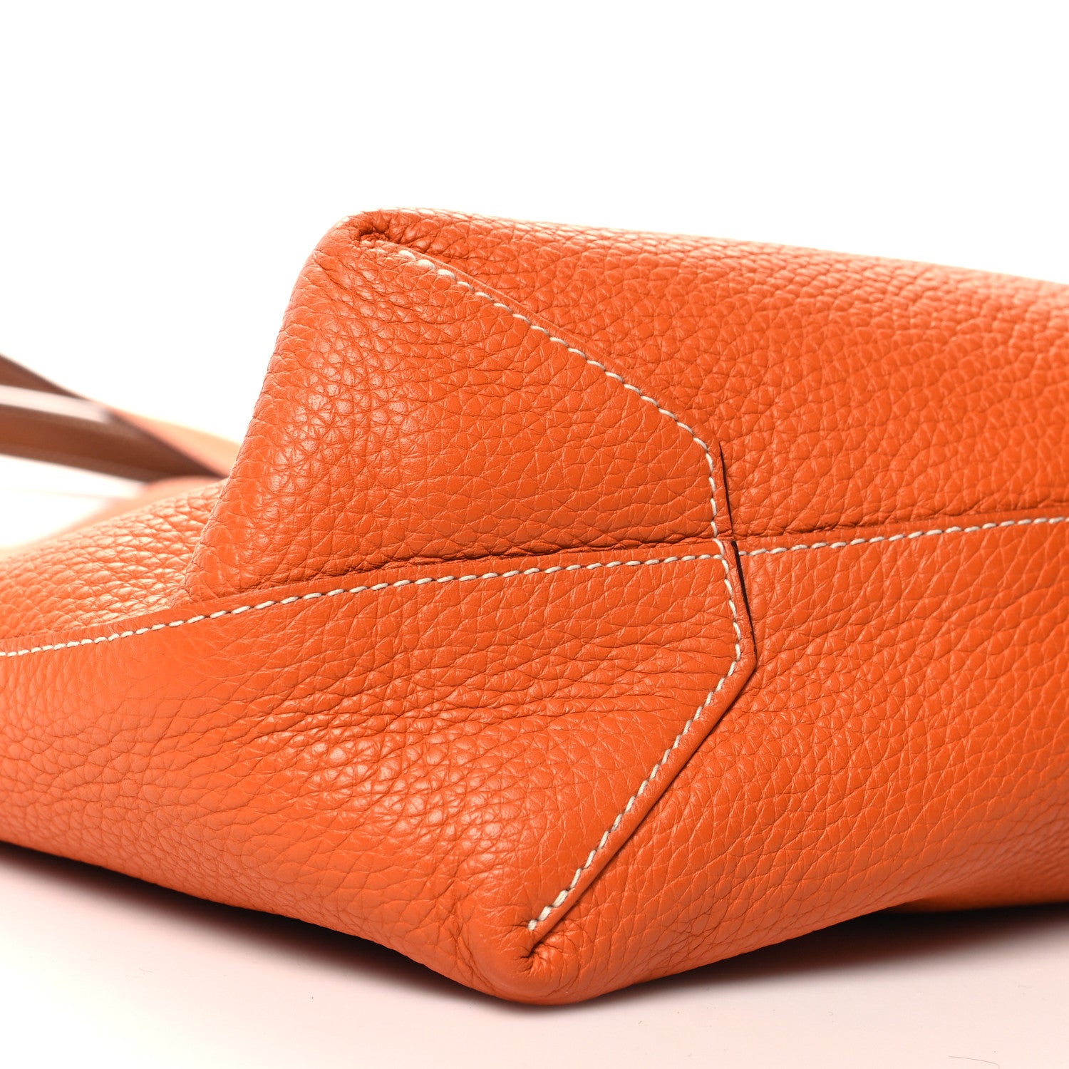 Hermes Taurillon Clemence Double Sens 45 Reversible Tote Orange Gold 8 of 15