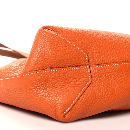 Hermes Taurillon Clemence Double Sens 45 Reversible Tote Orange Gold 8 of 15