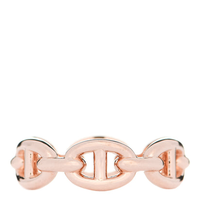 Hermes 18K Rose Gold PM Chaine D'Ancre Enchainee Ring 51 5.75 1 of 9