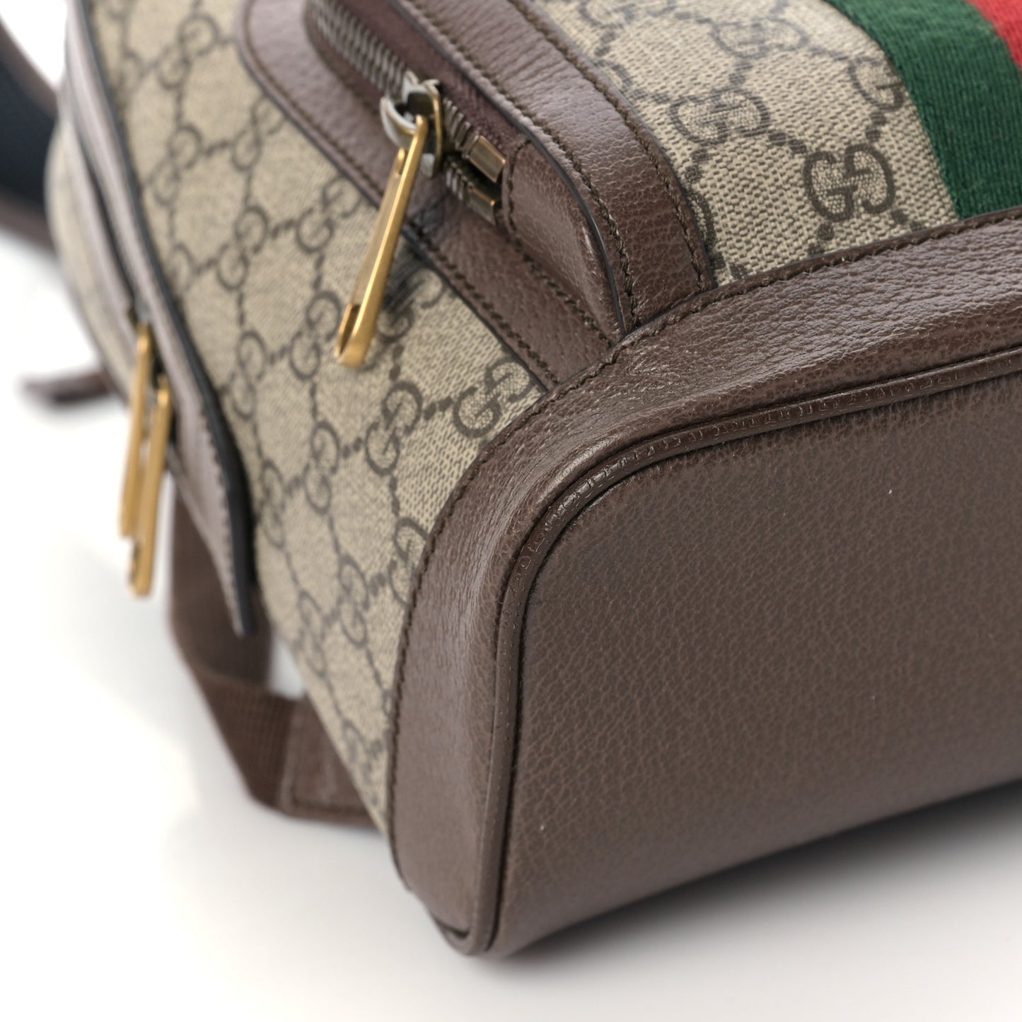 GG Supreme Monogram Calfskin Web Small Ophidia Day Backpack Beige Ebony New Acero