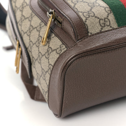 Gucci GG Supreme Monogram Calfskin Web Small Ophidia Day Backpack Beige Ebony New Acero 8 of 9