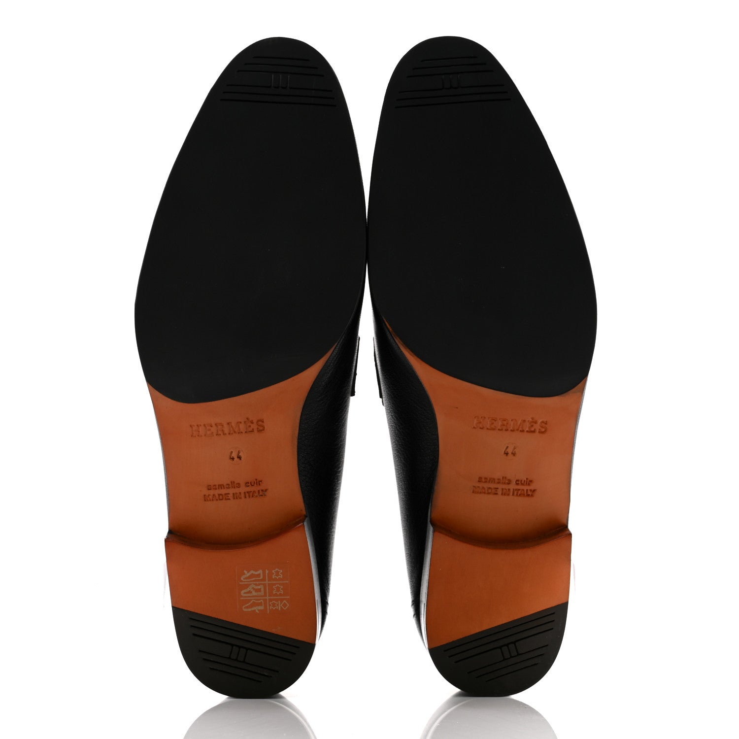 Hermes Goatskin Mens Paris Loafers 44 Black 5 of 10